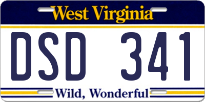 WV license plate DSD341