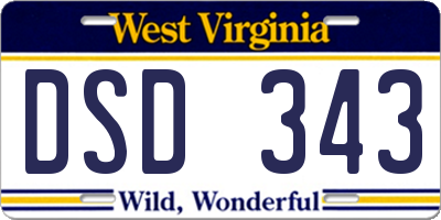 WV license plate DSD343