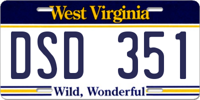 WV license plate DSD351