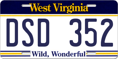 WV license plate DSD352