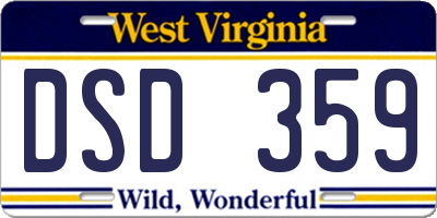 WV license plate DSD359