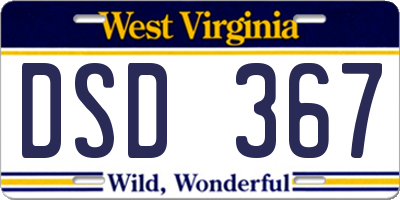 WV license plate DSD367