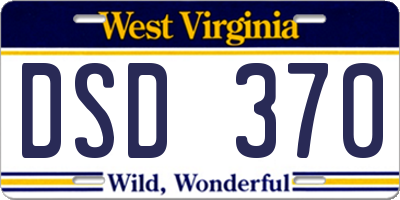WV license plate DSD370