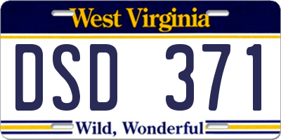 WV license plate DSD371