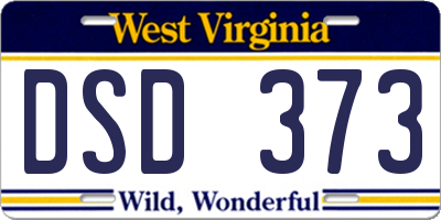 WV license plate DSD373