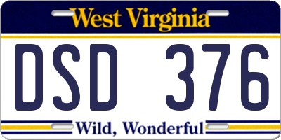 WV license plate DSD376