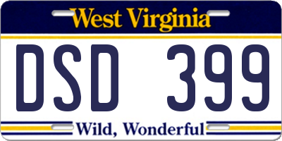 WV license plate DSD399