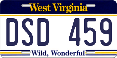 WV license plate DSD459