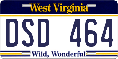 WV license plate DSD464