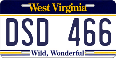 WV license plate DSD466