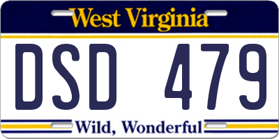 WV license plate DSD479