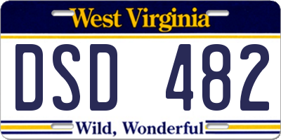 WV license plate DSD482