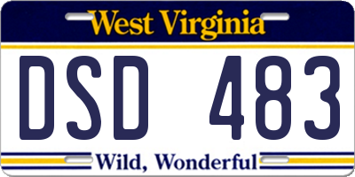 WV license plate DSD483
