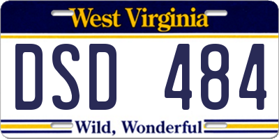 WV license plate DSD484