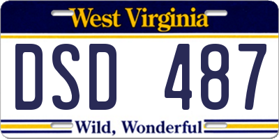 WV license plate DSD487