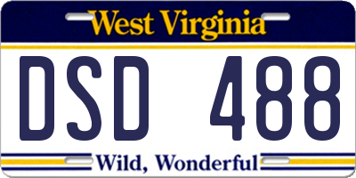 WV license plate DSD488