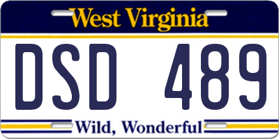 WV license plate DSD489