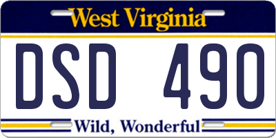 WV license plate DSD490