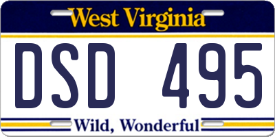 WV license plate DSD495