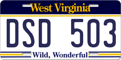 WV license plate DSD503