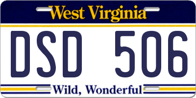 WV license plate DSD506