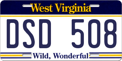 WV license plate DSD508