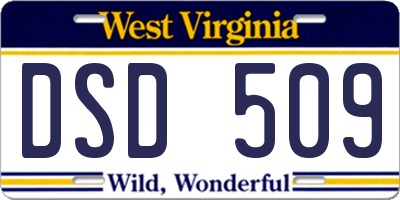 WV license plate DSD509