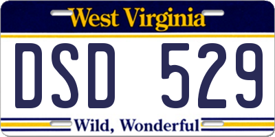 WV license plate DSD529