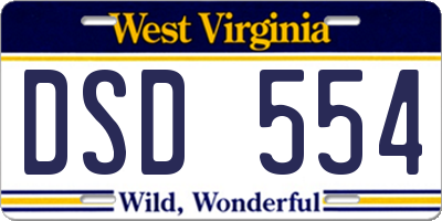 WV license plate DSD554
