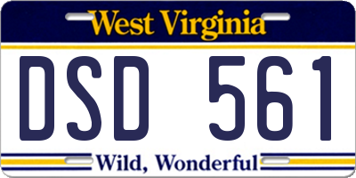WV license plate DSD561
