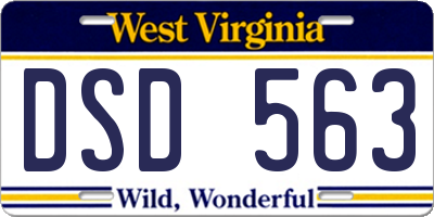 WV license plate DSD563