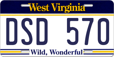 WV license plate DSD570