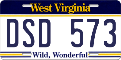 WV license plate DSD573