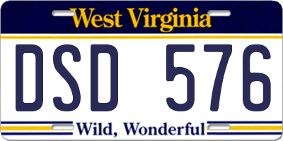 WV license plate DSD576
