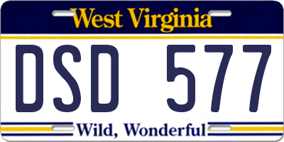 WV license plate DSD577
