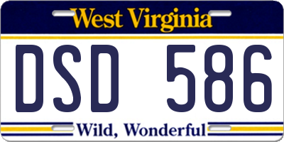 WV license plate DSD586