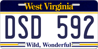 WV license plate DSD592