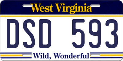 WV license plate DSD593
