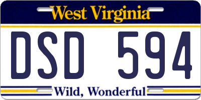 WV license plate DSD594