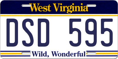 WV license plate DSD595