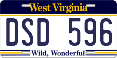 WV license plate DSD596