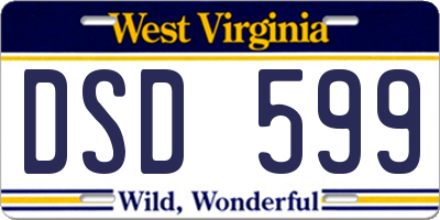 WV license plate DSD599