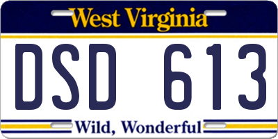 WV license plate DSD613