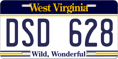 WV license plate DSD628