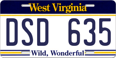 WV license plate DSD635