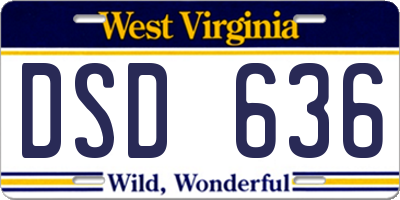 WV license plate DSD636