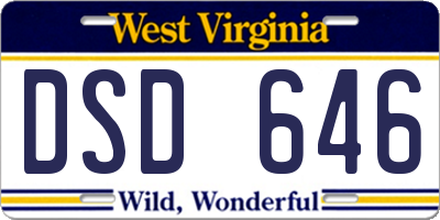 WV license plate DSD646