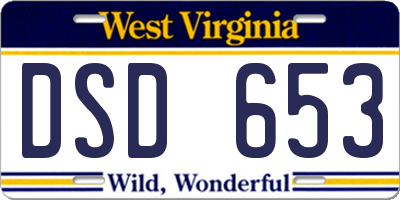 WV license plate DSD653
