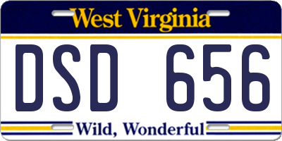 WV license plate DSD656