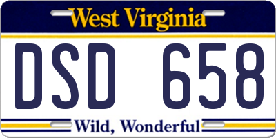 WV license plate DSD658